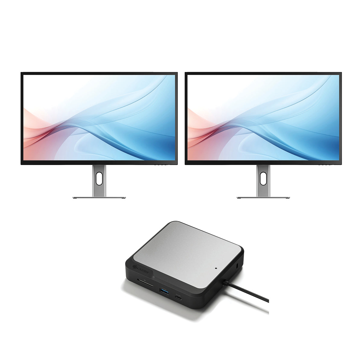 Clarity Max 32" UHD 4K Monitor with USB-C Power Delivery (Pack of 2) + Dual 4K Universal Docking Station – HDMI Edition