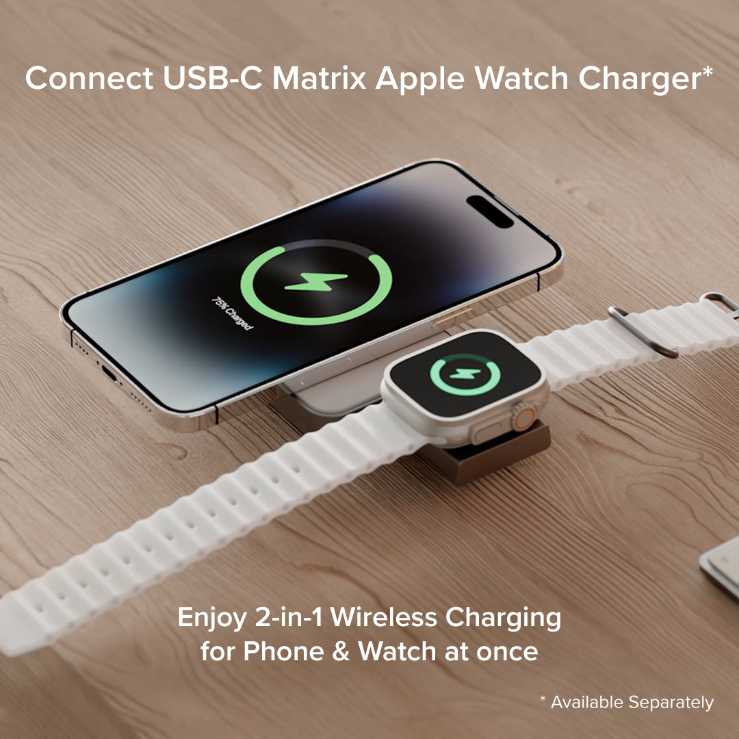 Matrix 3-In-1 Universal Magnetic Charging Dock with Apple Watch Charger + Matrix Universal Magnetic Power Bank 5000mAh