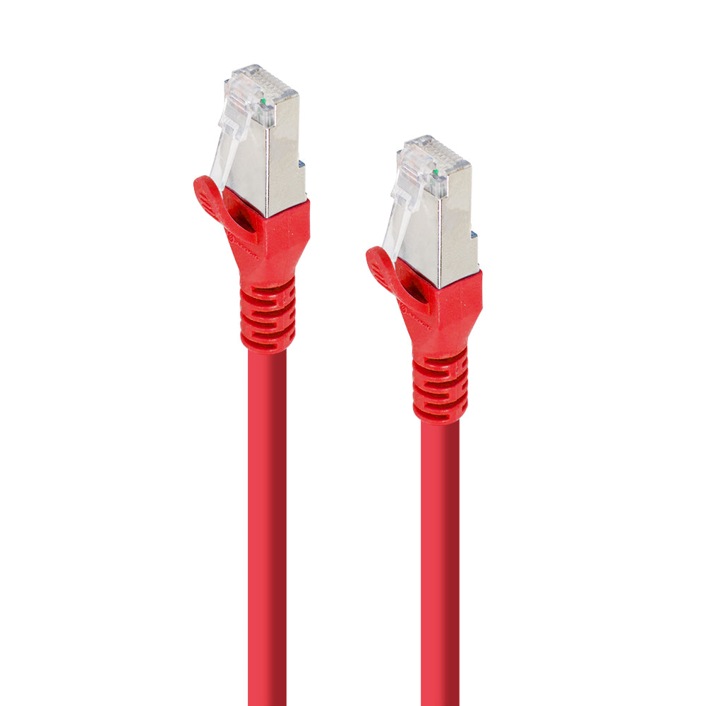 Red Shielded CAT6A LSZH Network Cable - 10m