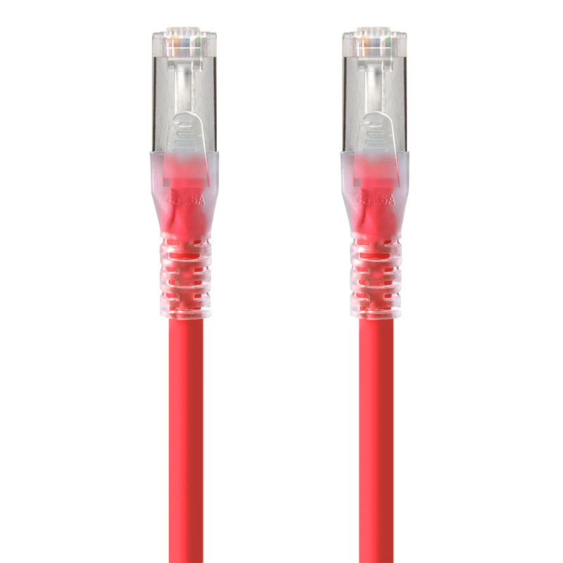 Red Shielded CAT6A LSZH Network Cable - 10m