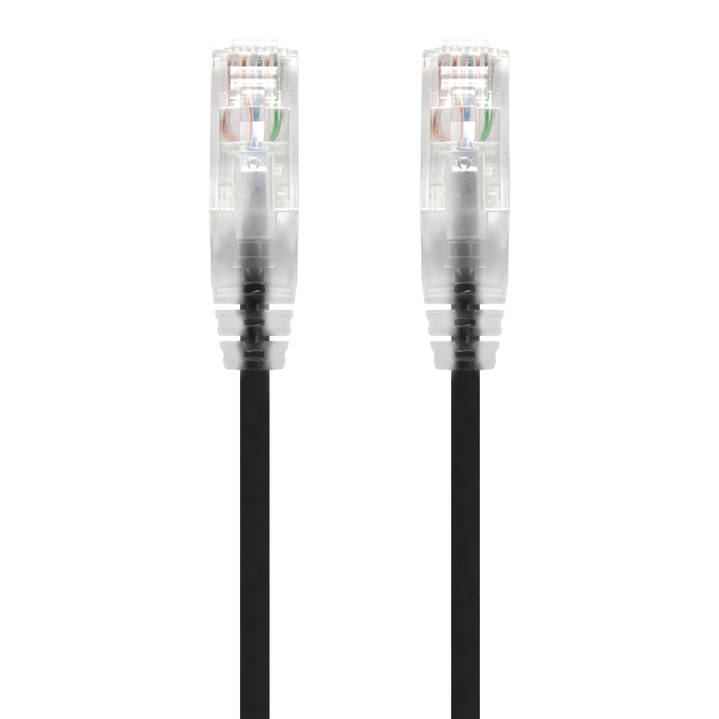 Black Ultra Slim Cat6 Network Cable, UTP, 28AWG - Series Alpha