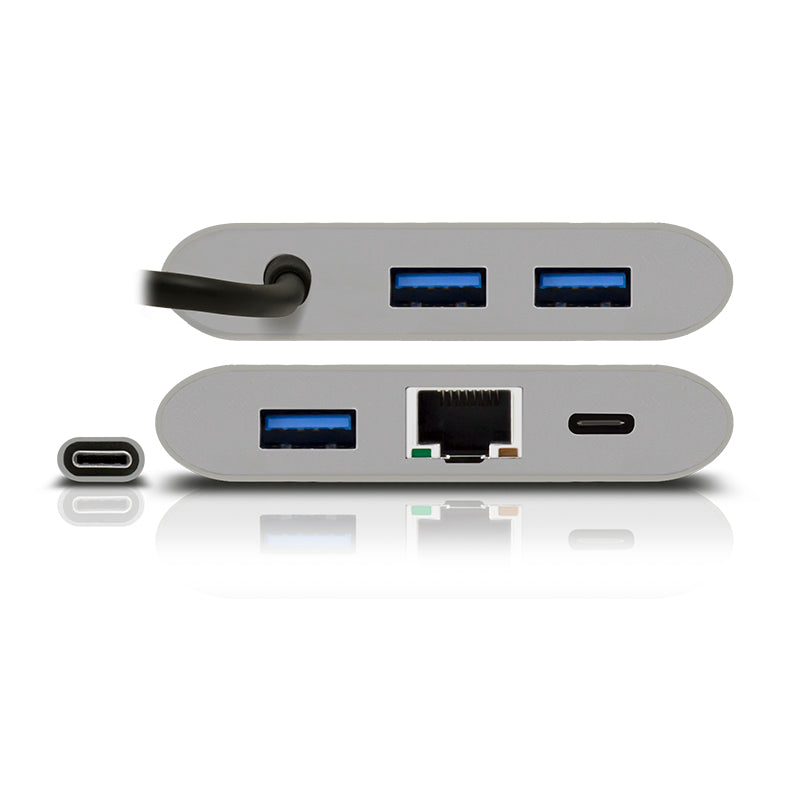 USB-C MultiPort Adapter with Gigabit Ethernet/ 3 x USB 3.0/USB-C with Power Delivery - Prime Series