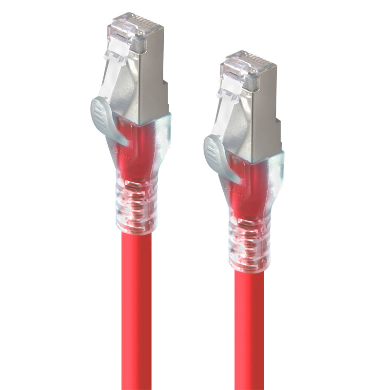 Red Shielded CAT6A LSZH Network Cable - 10m