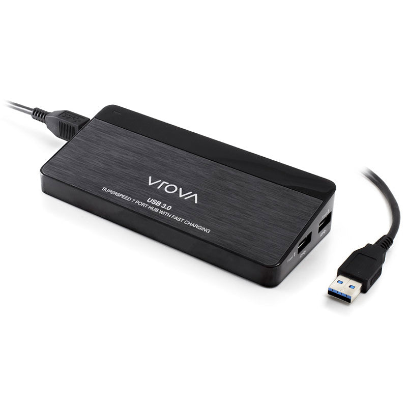 USB 3.0 Super-speed 7 Port Hub with 2 Fast Charging USB Ports