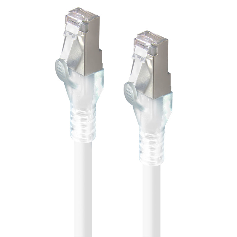 White Shielded CAT6A LSZH Network Cable - 10m