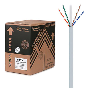 305m 23AWG Grey PVC Solid CAT6 Network Cable - U-UTP / 4 Pair