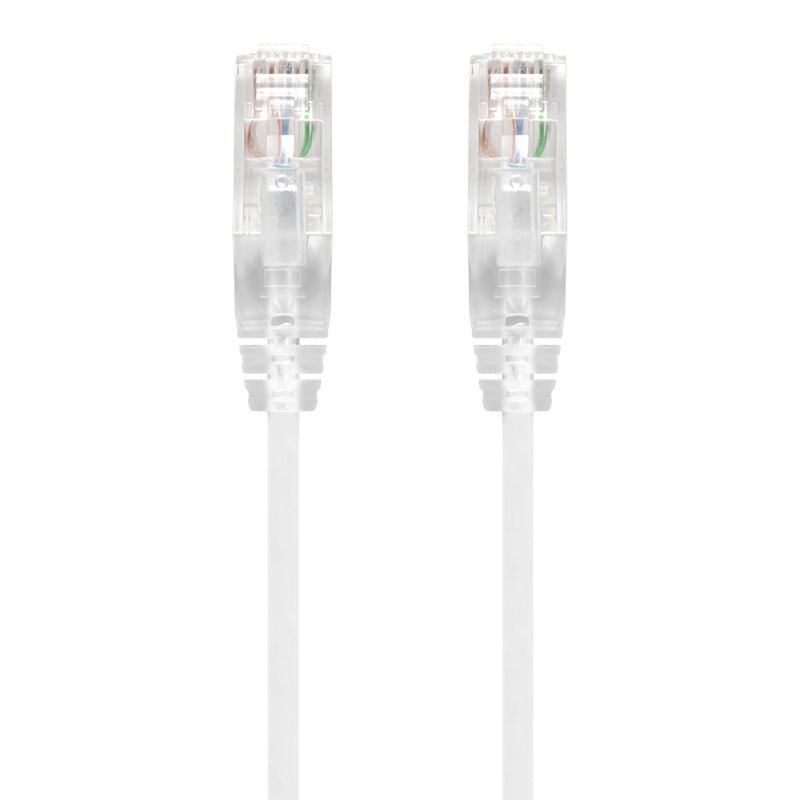 White Ultra Slim Cat6 Network Cable, UTP, 28AWG - Series Alpha