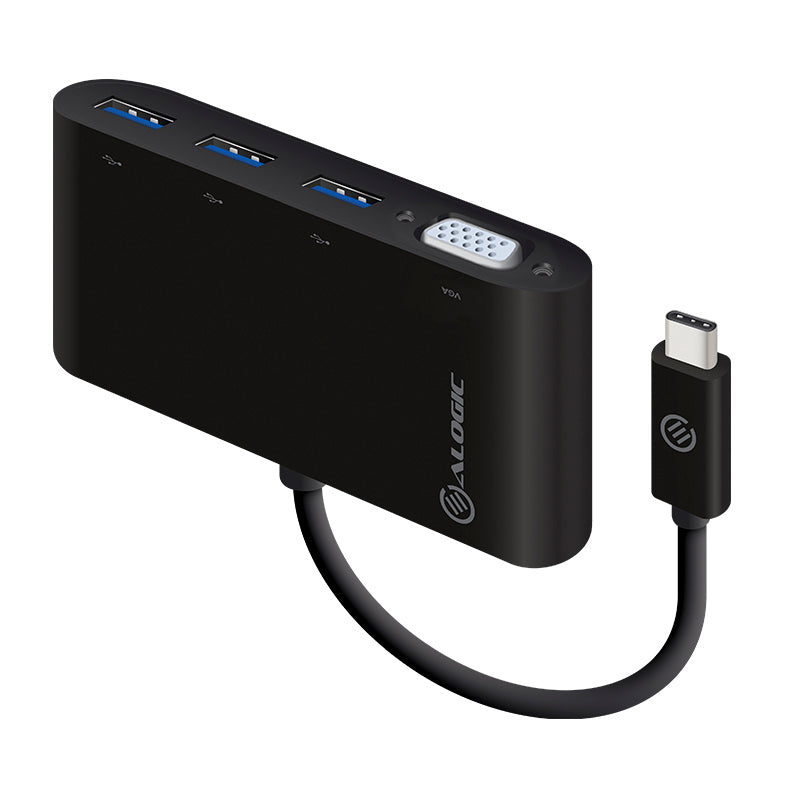 USB-C Adapter with VGA/3 Port USB 3.0 Hub