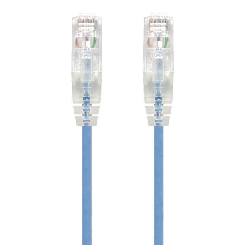 Blue Ultra Slim Cat6 Network Cable, UTP, 28AWG - Series Alpha - Commercial