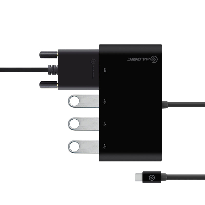 USB-C Adapter with VGA/3 Port USB 3.0 Hub