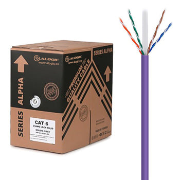 305m 23AWG Purple PVC Solid CAT6 Network Cable - U-UTP / 4 Pair