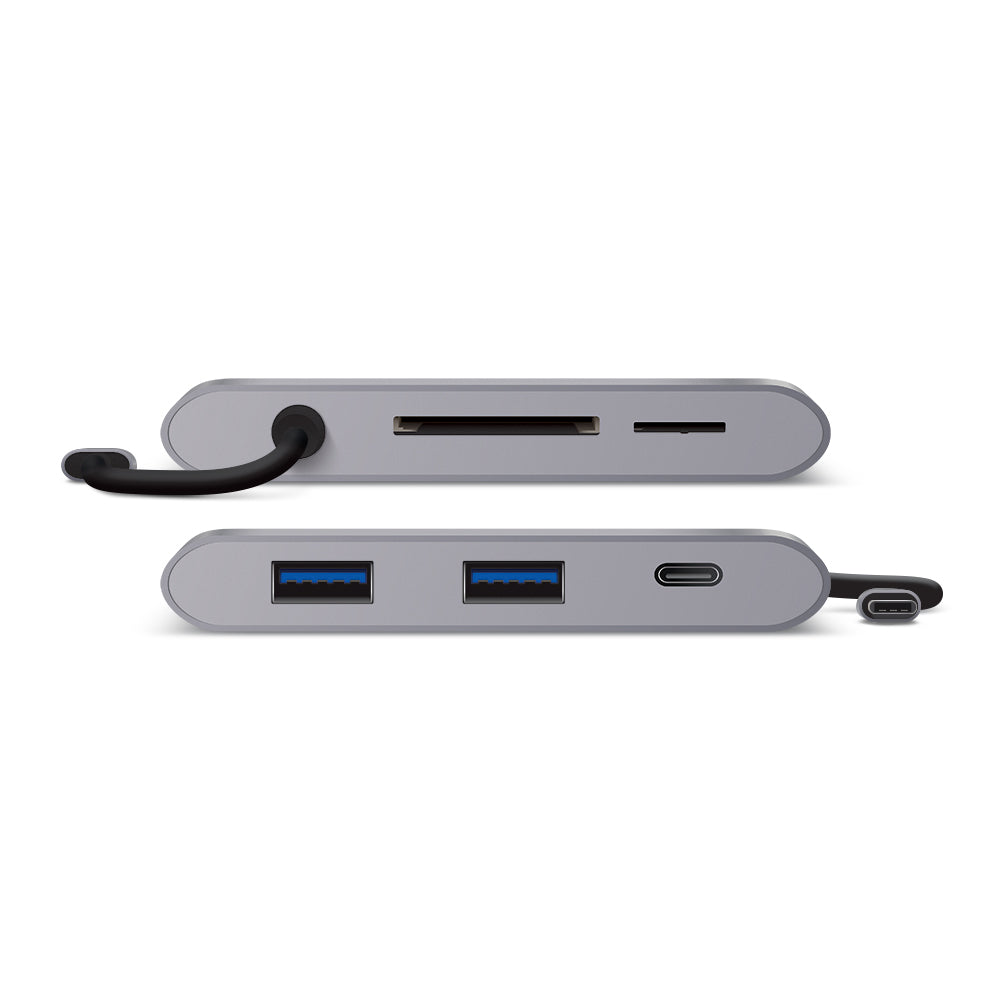 USB-C MultiPort Adapter with Card Reader/2 x USB 3.0/USB-C with Power Delivery - Space Grey