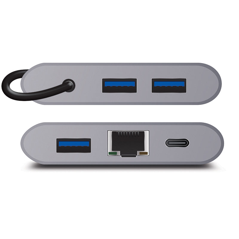 USB-C MultiPort Adapter with Gigabit Ethernet/ 3 x USB 3.0/USB-C with Power Delivery - Prime Series