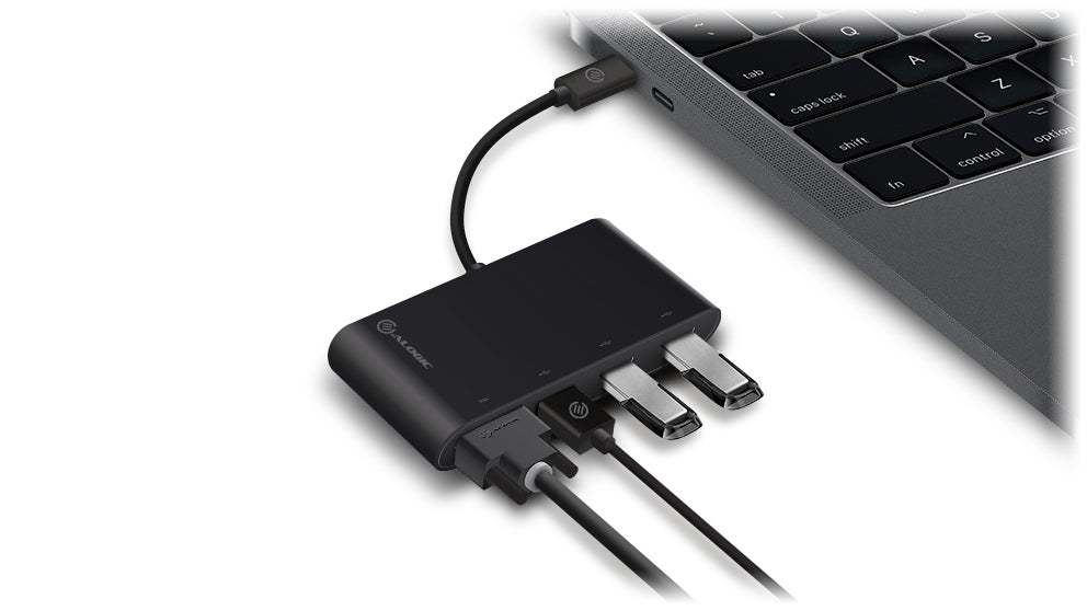 USB-C Adapter with VGA/3 Port USB 3.0 Hub