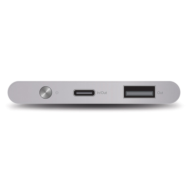 USB-C 5200mAh Ultra Portable Power Bank - Prime Series - Silver