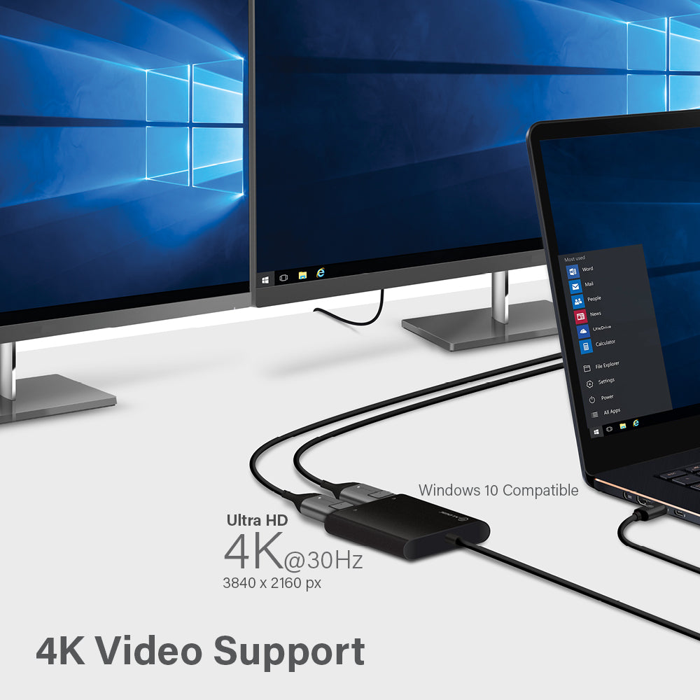 USB-C to Dual DisplayPort Adapter - 4K - 30 Hz