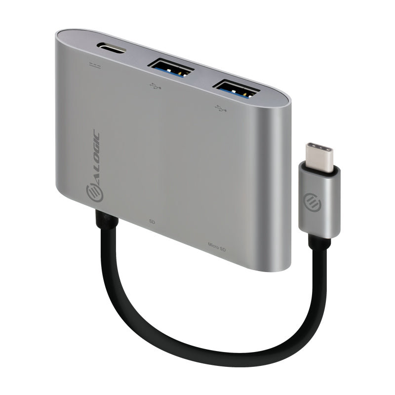 USB-C MultiPort Adapter with Card Reader/2 x USB 3.0/USB-C with Power Delivery - Space Grey