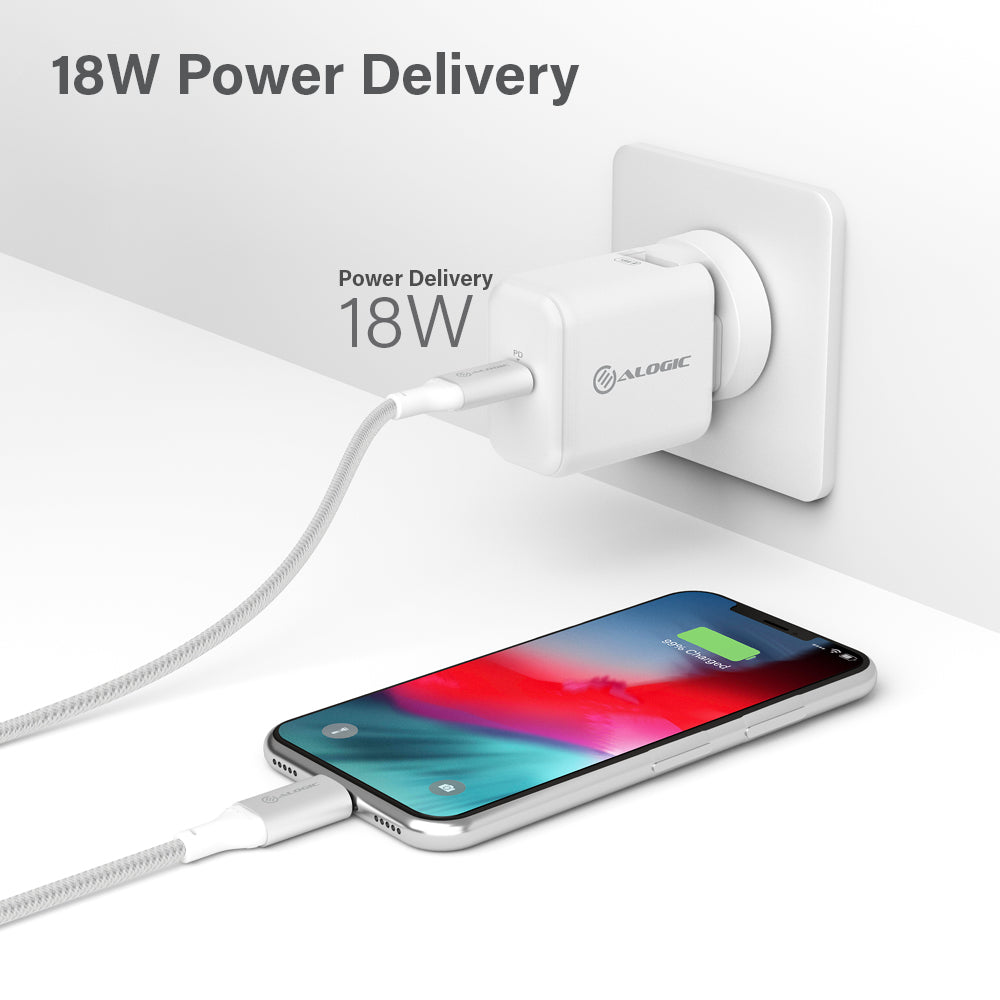 USB-C Wall Charger 18W with Power Delivery - White