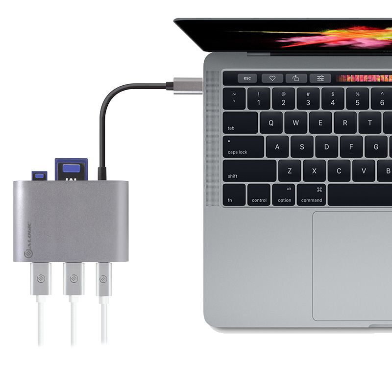 USB-C MultiPort Adapter with Card Reader/2 x USB 3.0/USB-C with Power Delivery - Space Grey