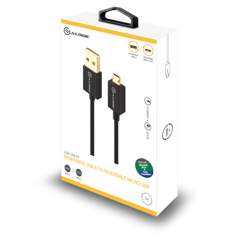 EasyPlug Reversible USB 2.0 Type A to Reversible Micro Type B Cable - 1m