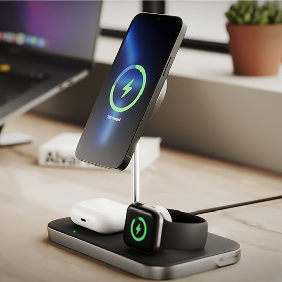 MagSpeed 3-in-1 Wireless Charging Station - Black