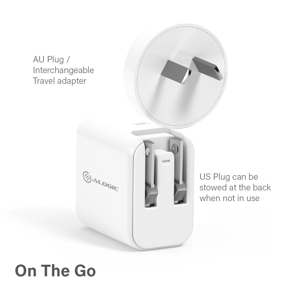 Combo Pack USB-C 18W Wall Charger with Power Delivery and USB-C to Lightning Cable-White